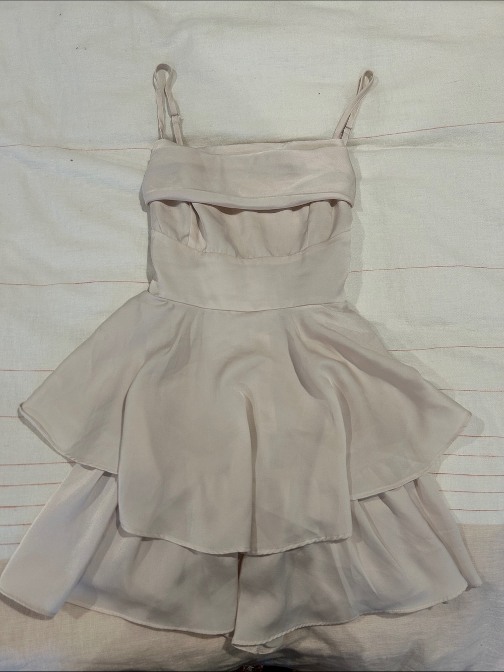 Women’s Cream Layered Skort with Spaghetti Straps